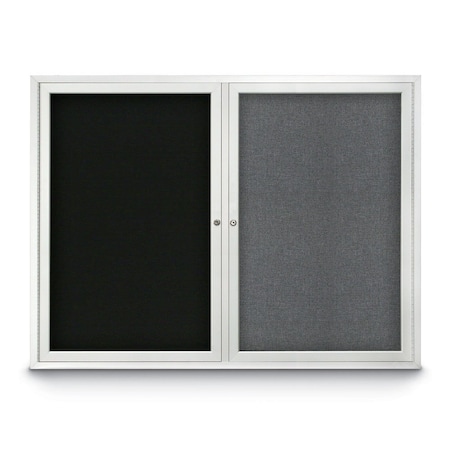 United Visual Products Corkboard, 36"x36", Cobalt Accent/Satin UV403PLUS-SATIN-COBACC